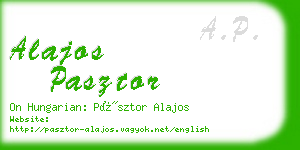 alajos pasztor business card